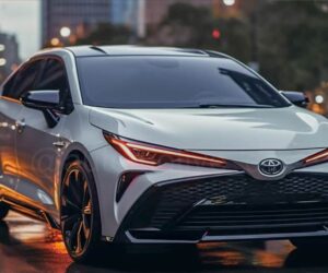 2025 Toyota Corolla 渲染图，化身 Cyberpunk 风格未来座驾。
