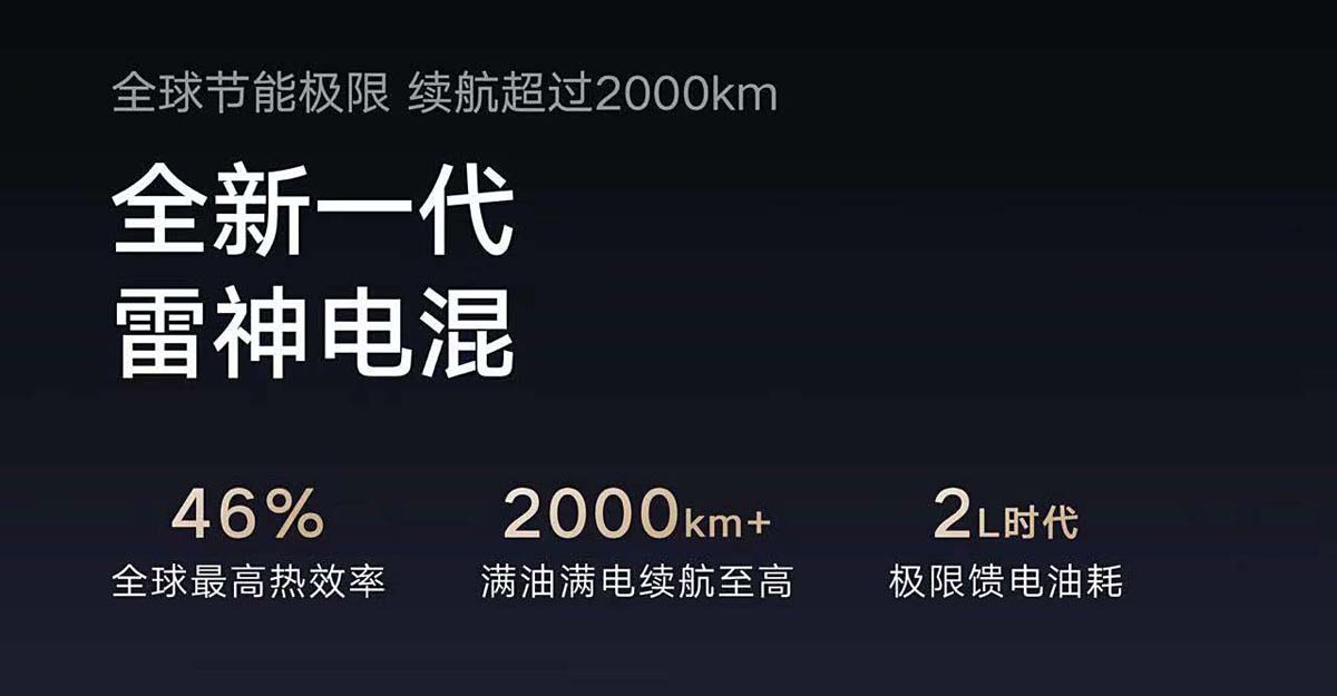 Geely：新一代雷神动力系统油耗达到2L/100 km、2024年内将发布